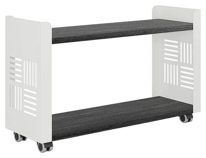 Стеллаж мобильный КОБОР SМ2-90/30 white/wood