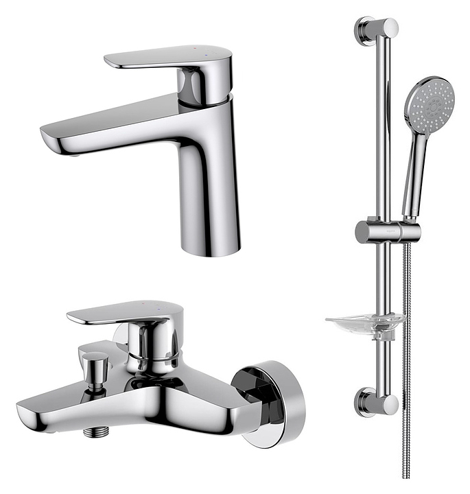 Комплект смесителей с душевым гарнитуром Aquatek Бетта AQ1130CR 3 в 1 хром