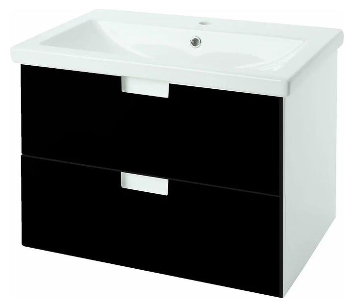 Тумба под раковину Bellezza Пегас 80 с 2 ящиками, черная