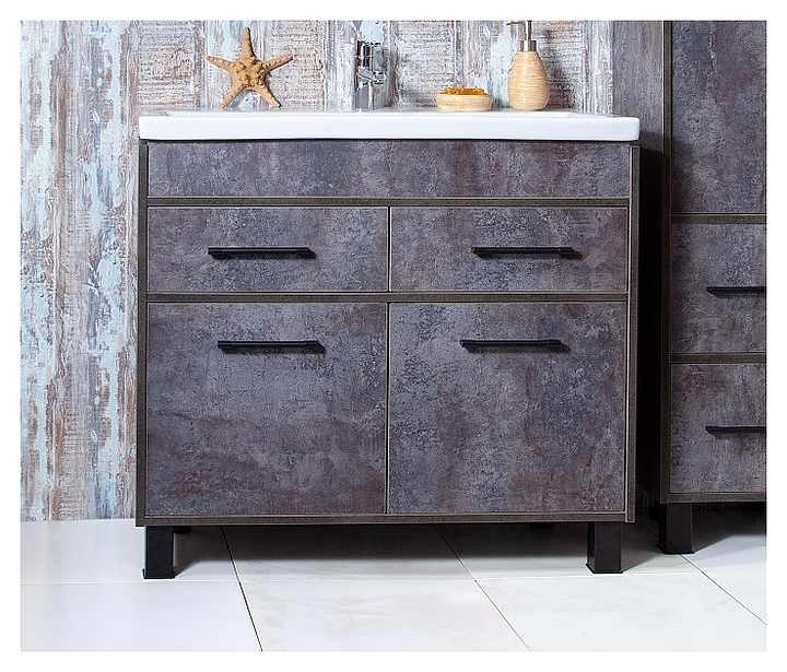 Тумба под раковину БРИКЛАЕР Чили 90 см напольная, цемент