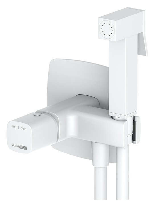 Душ гигиенический встраиваемый Wasserkraft Saale 9538 белый soft-touch