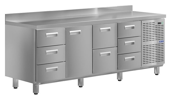 Стол холодильный KAYMAN КСХ-3123/70 (1 дверь, 8 ящиков)