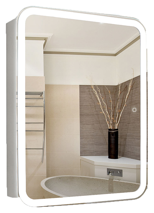 Шкаф зеркальный с LED-подсветкой Silver Mirrors Фиджи Flip LED-00002472 60х80 см