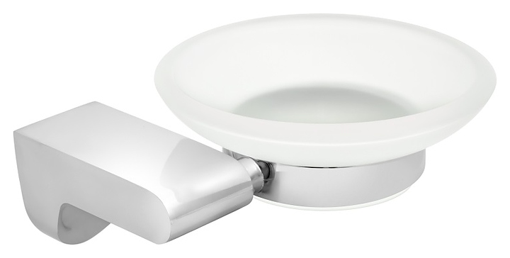 Мыльница Puff Solinne B-82705 Mirror (силумин / стекло матовое) хром / сатин