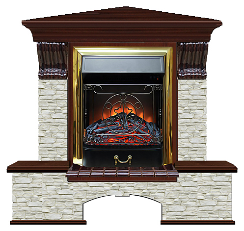 Камин Glenrich Бостон К Majestic BR ГО красное дерево угловой