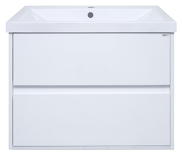 Тумба под раковину Misty Алиса-58 55,5х50 см, с 2 ящиками, подвесная, белая