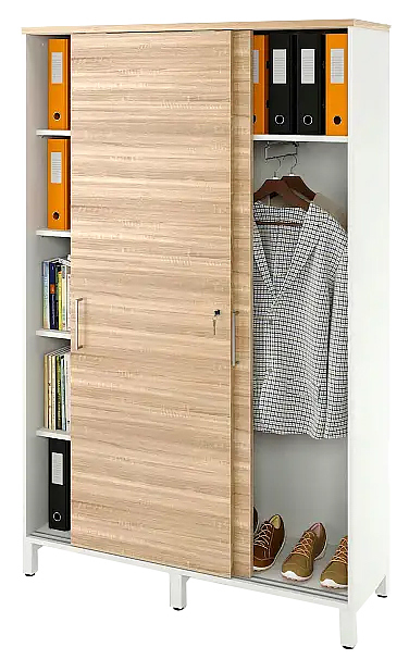 Локер ZAMM 5 полок, гардероб МК 414 120х41,4х190 см фасад дуб Бардолино, корпус белый