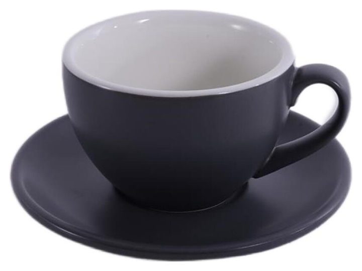Чайная пара P.L. Barbossa Barista S0120-200-matte grey 250 мл (фарфор) серая матовая