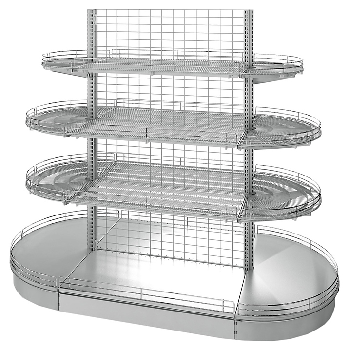 Стеллаж торцевой STAHLER (CRYSPI) Praktish L=1000, G=470 (полукруглый)