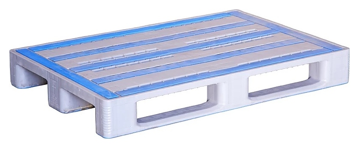 Паллет универсальный ТАРА.РУ CR 1208-L1 1200х800х160 мм (перфорированный на 3 полозьях) серый