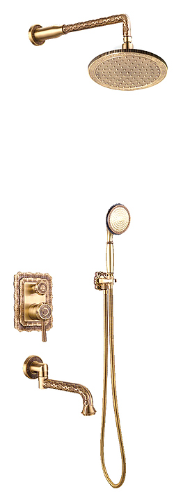 Комплект душевой Bronze de Luxe Windsor 10137R верхний душ круг