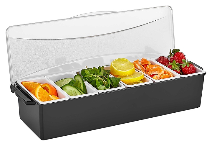 Контейнер для фруктов, специй и соусов Gastroplast GSE-06 6х0,4 л (полипропилен / поликарбонат)