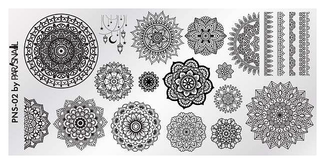 Пластина для стемпинга ParisNail PNS-02 (120х60 мм)