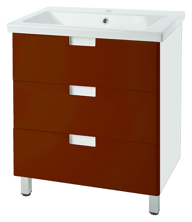 Тумба под раковину Bellezza Пегас 60 с 3 ящиками, красная