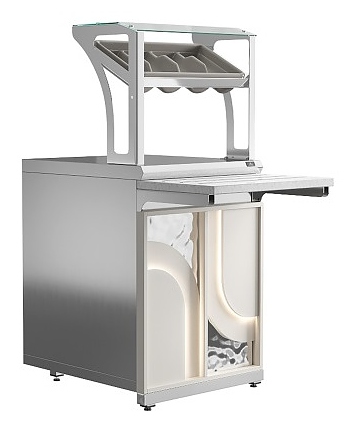 Прилавок для приборов и подносов Luxstahl ПП (С)-600 Premium Arch (Арка)