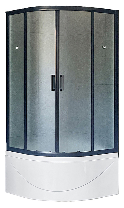 Уголок душевой Royal Bath RB 100BK-C-BL 100х100х200 см, матовое, чёрный профиль