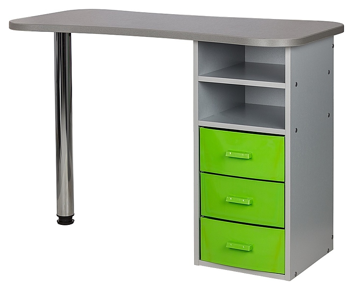 Стол маникюрный МЭДИСОН МАРИОН-3 с тремя ящиками, серебро