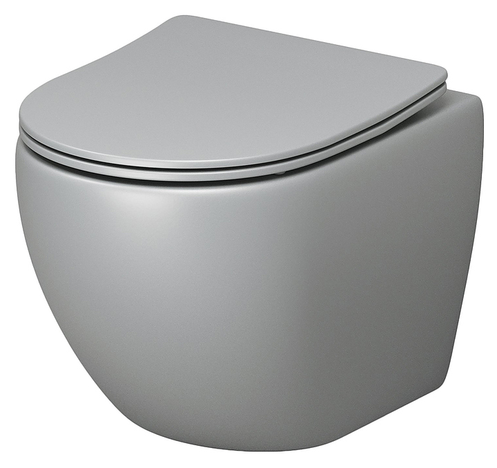 Унитаз подвесной с крышкой-сиденьем Grossman Color GR-4455GLMS светло-серый матовый