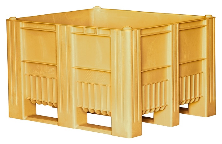 Контейнер ТАРА.РУ С-Box 1210 S (740) 1200х1000х740 мм (сплошной на полозьях) желтый