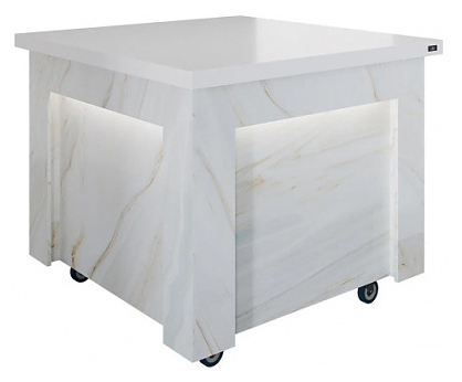 Салат-бар нейтральный без верхней полки Куб Luxstahl СБНК-1000 Premium Portal (столешница из искусственного камня)