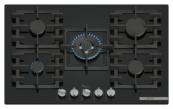 Варочная панель газовая Bosch PPQ7A6I45 черное стекло