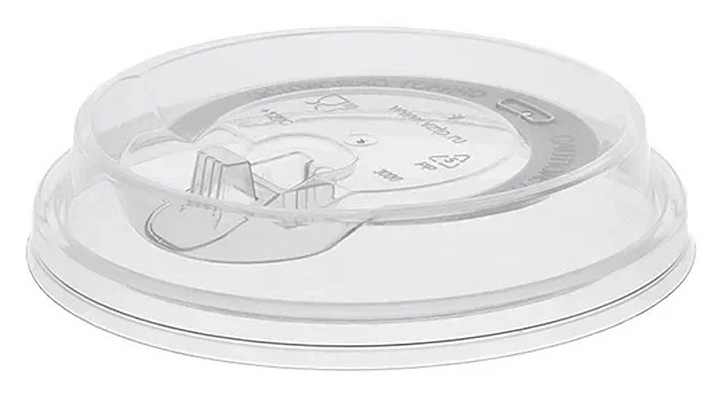 Крышка для стакана ВЗЛП 200-250 мл D 80 мм прозрачный с носиком Тип Д, пластик ПП