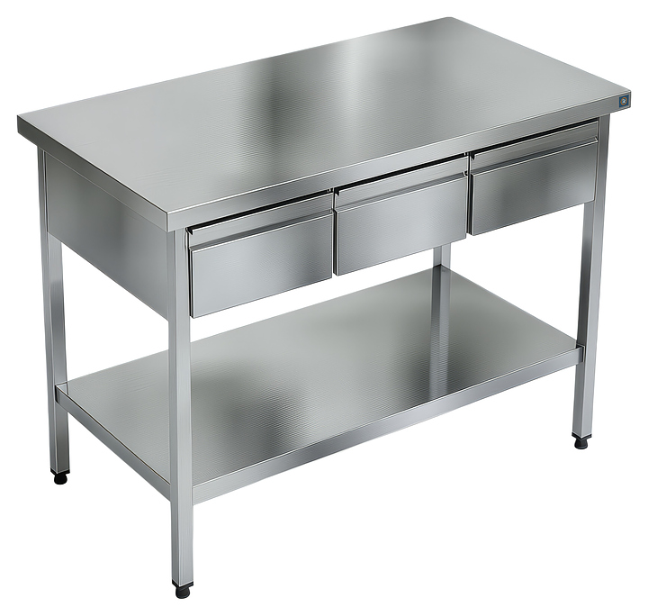 Стол-тумба РЕКОМ ТЯП-160/60/85 3 ящика и полка, без борта