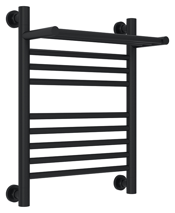 Полотенцесушитель водяной Сунержа Богема с полкой+ 50x40 см матовый черный