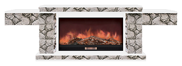 Камин Glenrich Тауэр P 86 Карелия белый