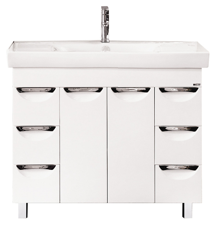 Тумба под раковину Misty София-100 97,6х70 см, с 6 ящиками, белая