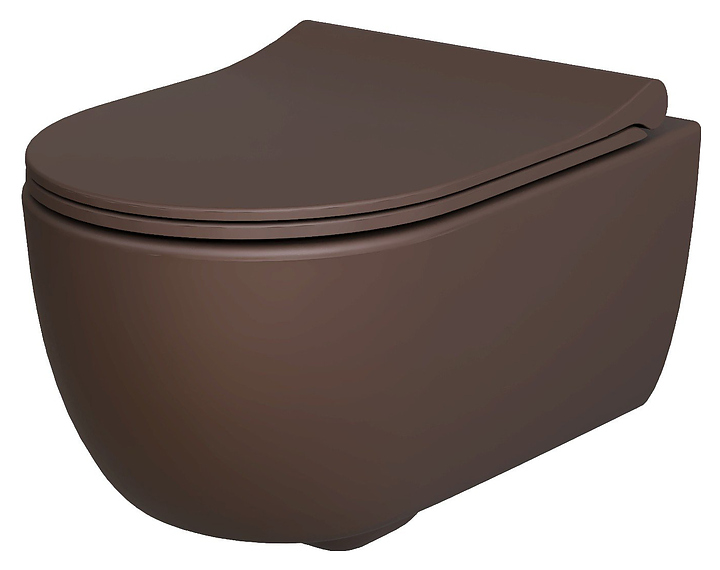 Унитаз подвесной с крышкой-сиденьем Ambassador Abner 103T20601R-102T20601S коричневый матовый