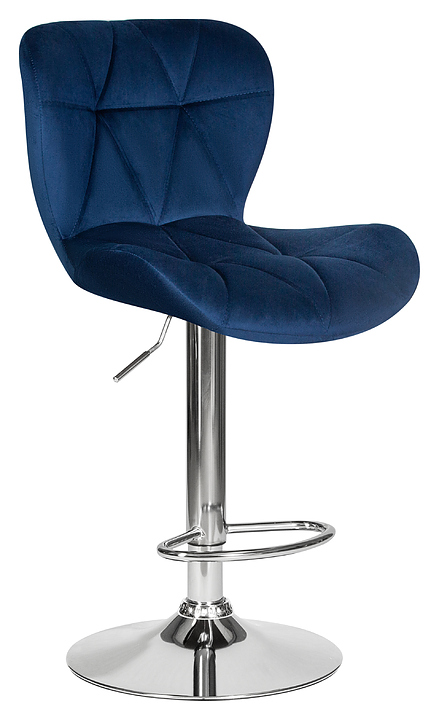 Стул барный DOBRIN 5022-LM BARNY (синий велюр, хромированная сталь)