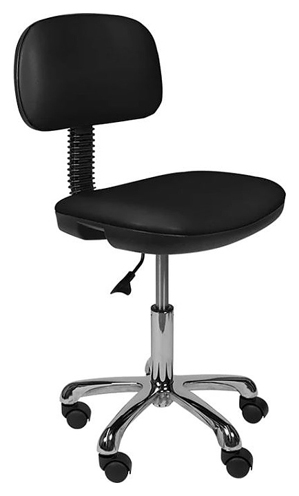 Стул мастера МЭДИСОН СЕНЬОР на хромированном пятилучье, черный матовый