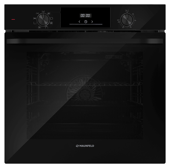 Духовой шкаф Maunfeld FEOH7872B2 черный / стекло с черной фурнитурой