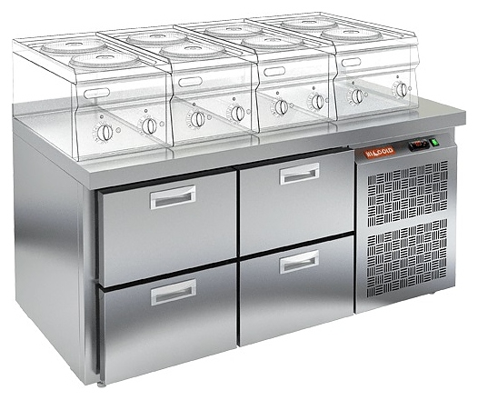 Стол холодильный HICOLD GN 22 BR2 TN LT