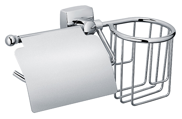 Держатель для туалетной бумаги с крышкой и держателем освежителя Fixsen Kvadro FX-61309+10