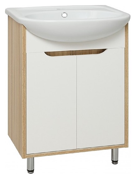 Тумба под раковину Runo Эко 60 белый, лиственница