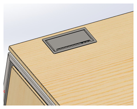 Лючок для проводов КОБОР AК4-28 aluminum