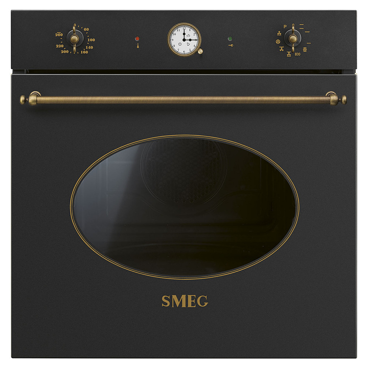 Духовой шкаф SMEG Coloniale SFP68C1TAO 3 Квт 65 л 597х548х592 мм антрацит, латунь
