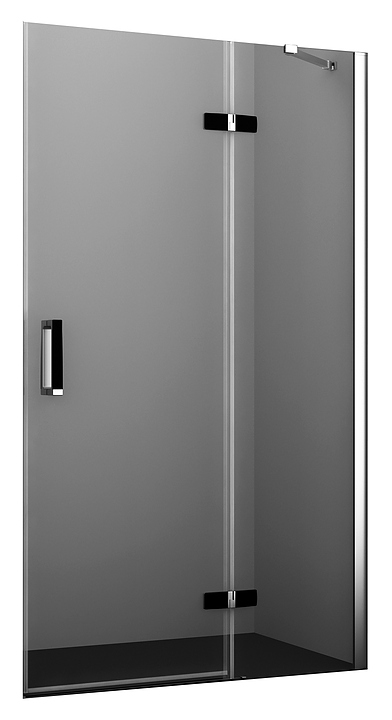 Дверь душевая Wasserkraft Aller 10H05RBLACK 120х200 см, правая, в нишу, распашная, серебристый профиль