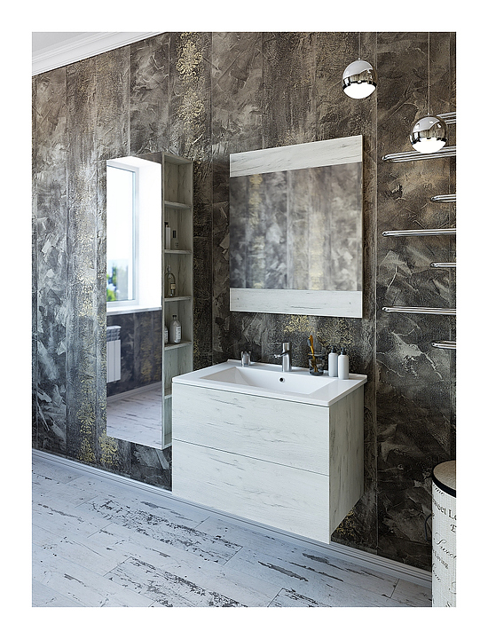 Гарнитур Sanflor Чикаго 2 65 см, 4 предмета, с левост. пеналом, дуб крафт белый