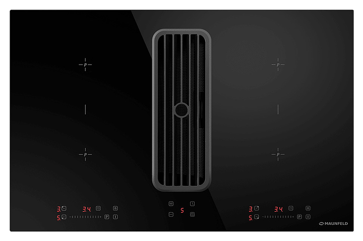 Варочная панель индукционная с вытяжкой Maunfeld AVSI804SBH черная