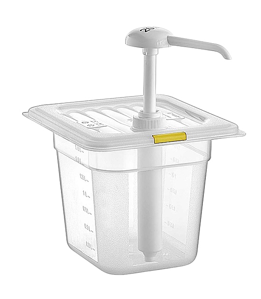 Диспенсер для соуса Gastroplast GDH-02 2 л с дозатором 25 мл (полипропилен) желтый