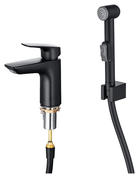 Смеситель для раковины Aquatek Вега AQ1012MB с гигиеническим душем