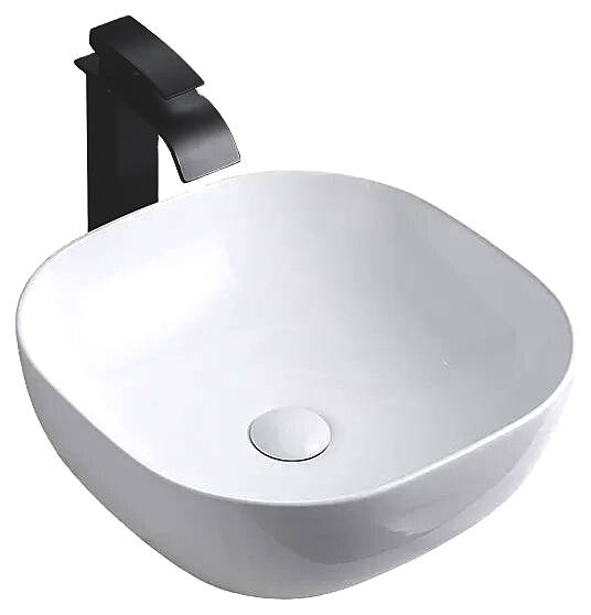 Раковина накладная Mira MR-4315 43х43 см, без отв. под смеситель, керамика