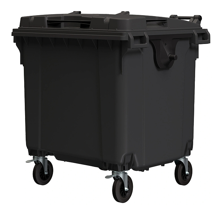 Контейнер для мусора iPlast 22.C19.TL 1100 л крышка TwinLid, темно-серый