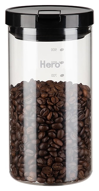 Банка для хранения кофе ZeroHero 1000 мл (боросиликатное стекло) с крышкой (полипропилен)