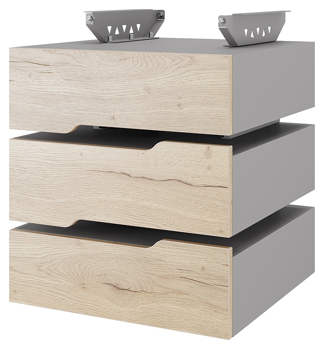 Тумба подвесная КОБОР T-3 aluminum/natural