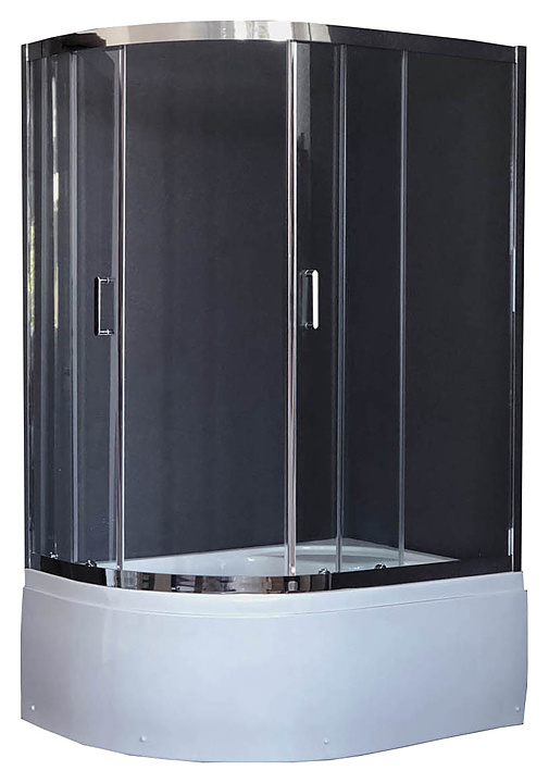 Уголок душевой Royal Bath RB 8120BK-T-CH-R 120х80х220 см, прозрачное, хромированный профиль, правый