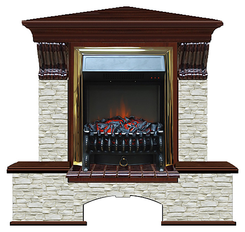 Камин Glenrich Бостон К Fobos BR ГО красное дерево угловой